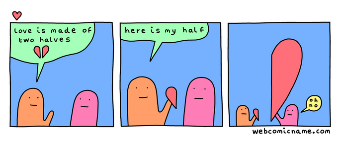 'LOVE IS MADE OF TWO HALVES' A4 PRINT